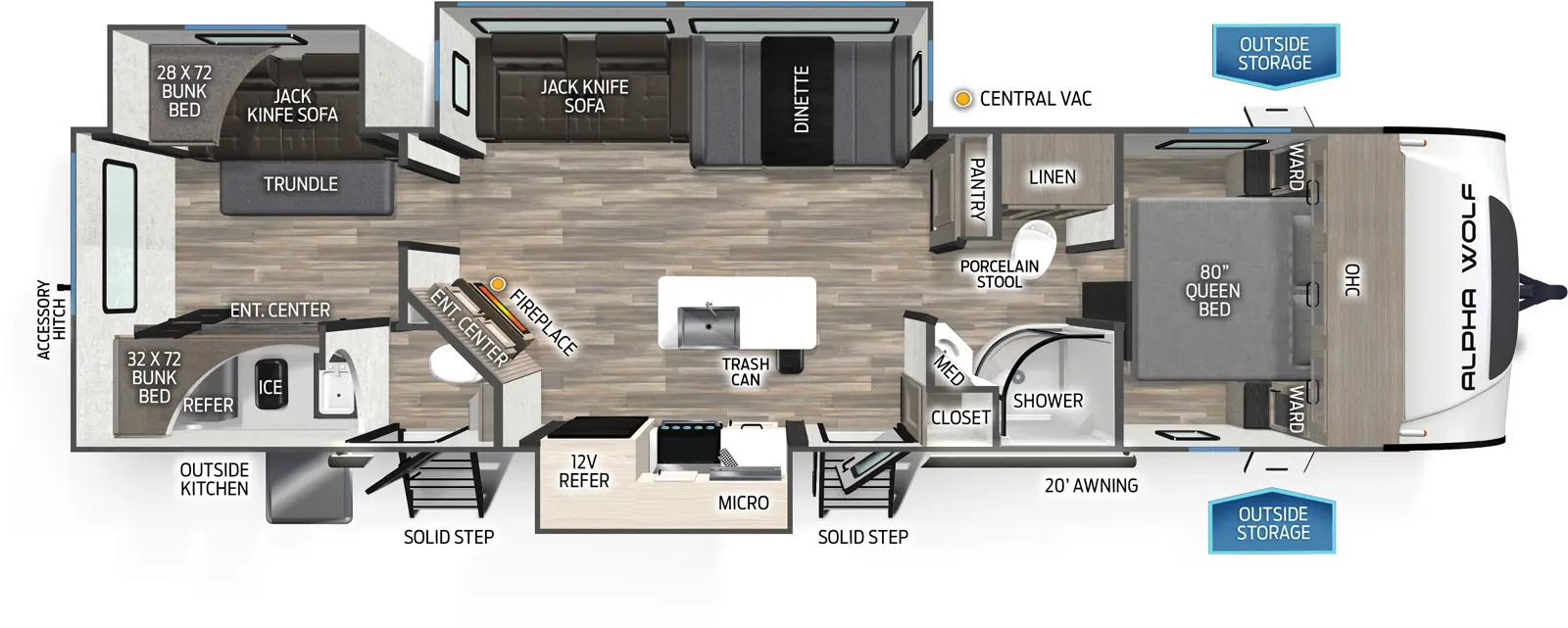 Alpha Wolf 33BH Floorplan